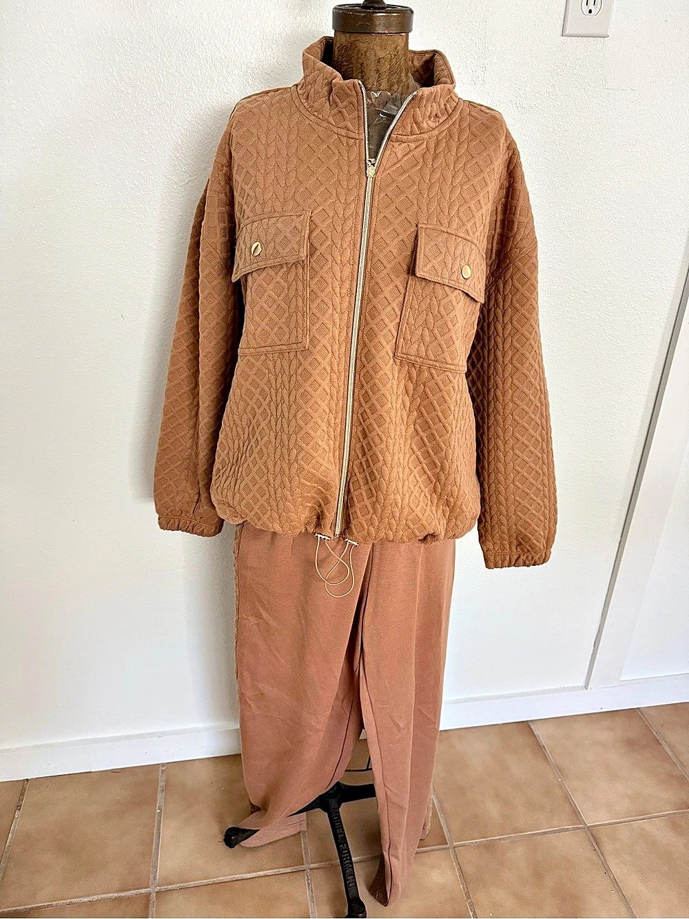 nanettre Lepore quilted jacket Quilted Utility Jacket in Brown Size XL NWT